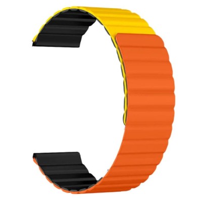 BRACELET MAGNÉTIQUE KIESLECT POUR MONTRES 22MM - ORANGE&JAUNE - Lof...