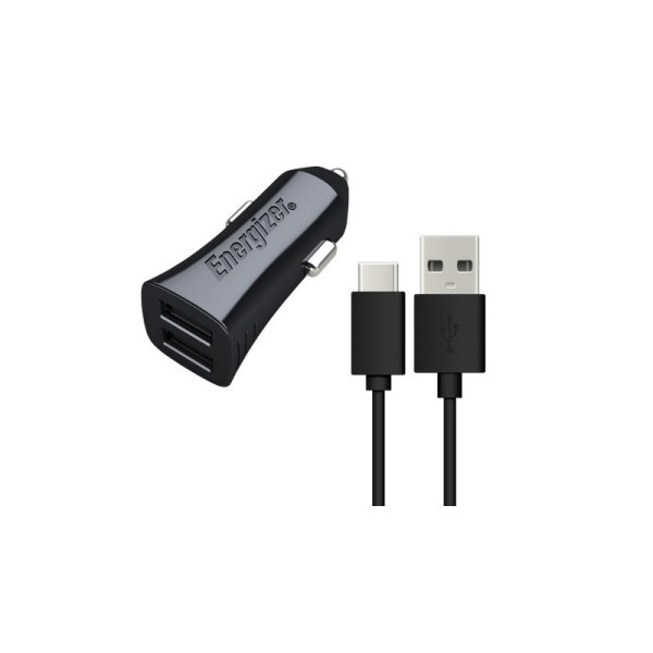 CHARGEUR DE VOITURE ENERGIZER 17W 2USB +USB-C2.0 CBL