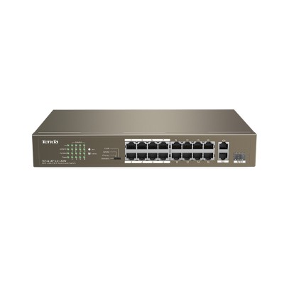 SWITCH DE BUREAU TENDA TEF1118P-16-150W / 16FE+2GE/1SFP - 16 PORTS ...