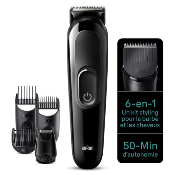 TONDEUSE BRAUN MULTIFONCTIONS 6 EN 1 RECHARGEABLE