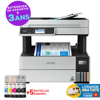 IMPRIMANTE EPSON ECOTANK L6490 /A4 /WIFI + 5 BOUTEILLES D'ENCRES -CHEZ L'OFFICIEL SHOP
