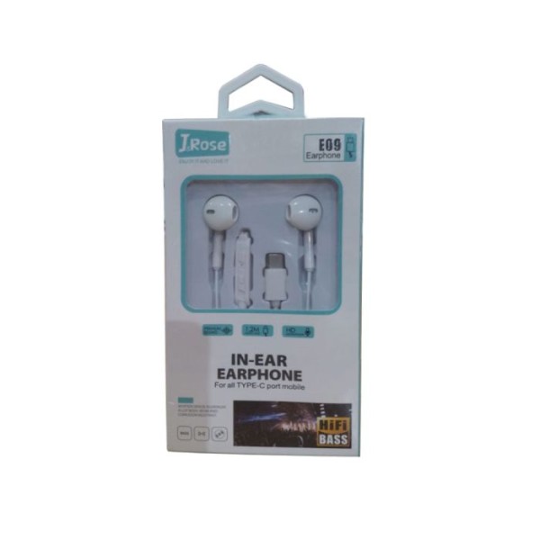 Ecouteur avec Micro J-ROSE E09 Blanc