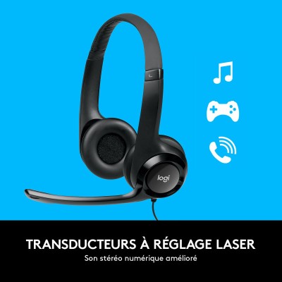 Casque-micro USB Logitech H390 / Noir - CHEZ L'OFFICIEL SHOP