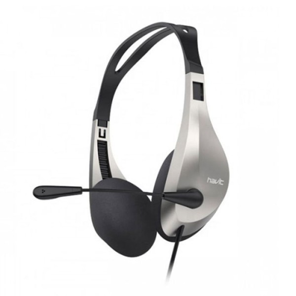 Micro Casque Filaire HAVIT H205D Pour PC - Silver