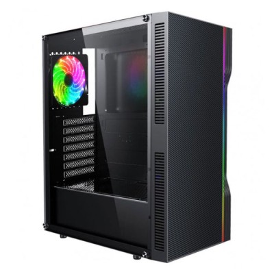 Boitier Gamer AQIRYS ELECTRA Moyen Tour ATX 2 FANS ARGB – Noir