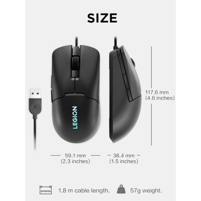 SOURIS Lenovo Legion M300s RGB Gaming Mouse (Black) - CHEZ L'OFFICIEL SHOP