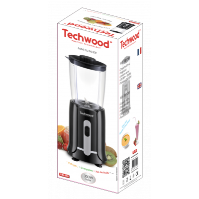 MINI BLENDER TECHWOOD TBL-206 300W - NOIR - CHEZ L'OFFICIEL SHOP