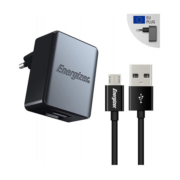 CHARGEUR ENERGIZER WC 17W 2USB + CABLE MICRO USB