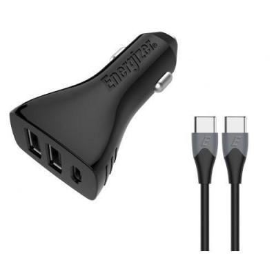 CHARGEUR DE VOITURE ENERGIZER CC 35W 1USBC & 2USB + USB-C CBL - Lof...