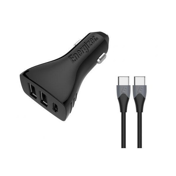 CHARGEUR DE VOITURE ENERGIZER CC 35W 1USBC & 2USB + USB-C CBL