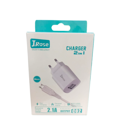 Chargeur J-Rose C02 2,1A pour Micro 2 USB - Lofficielshop : Vente e...