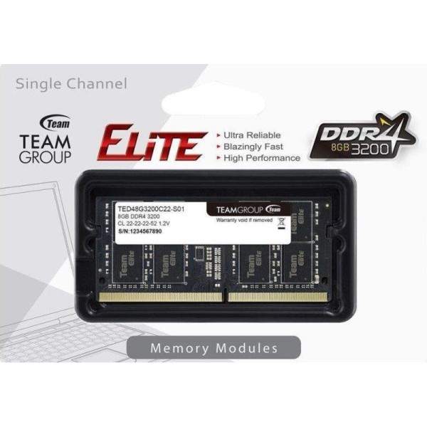BARRETTE MÉMOIRE TEAM GROUP 8 GO DDR4 / 3200 MHZ